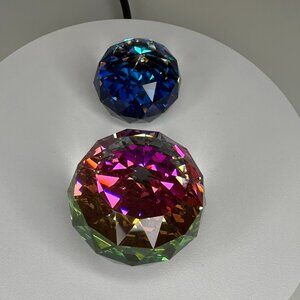 Faceted Crystal Spheres – Pair (1½″ & 1⅛″) – Optical Light Effects